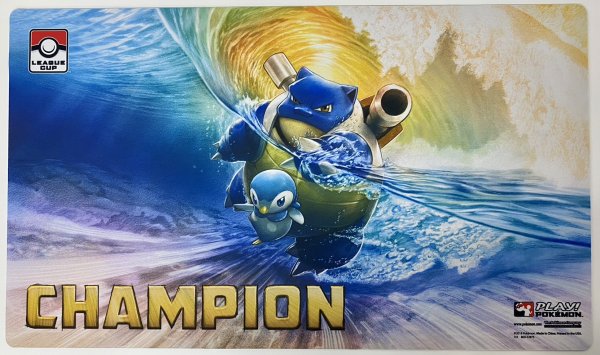 画像1: プレイマット カメックス ポッチャマ GX LEAGUE CUP CHAMPION 2019 (1)