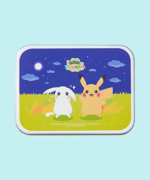 画像1: 缶ケース ＋ ステッカー ピカチュウ (うすいろ) ぽこあポケモン 韓国 (1)
